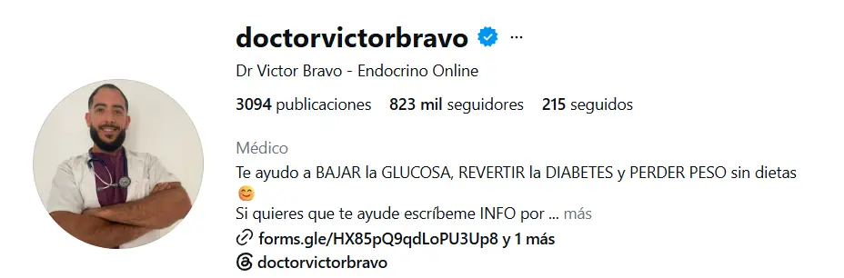 comunidad de diabeticos instagram victor bravo